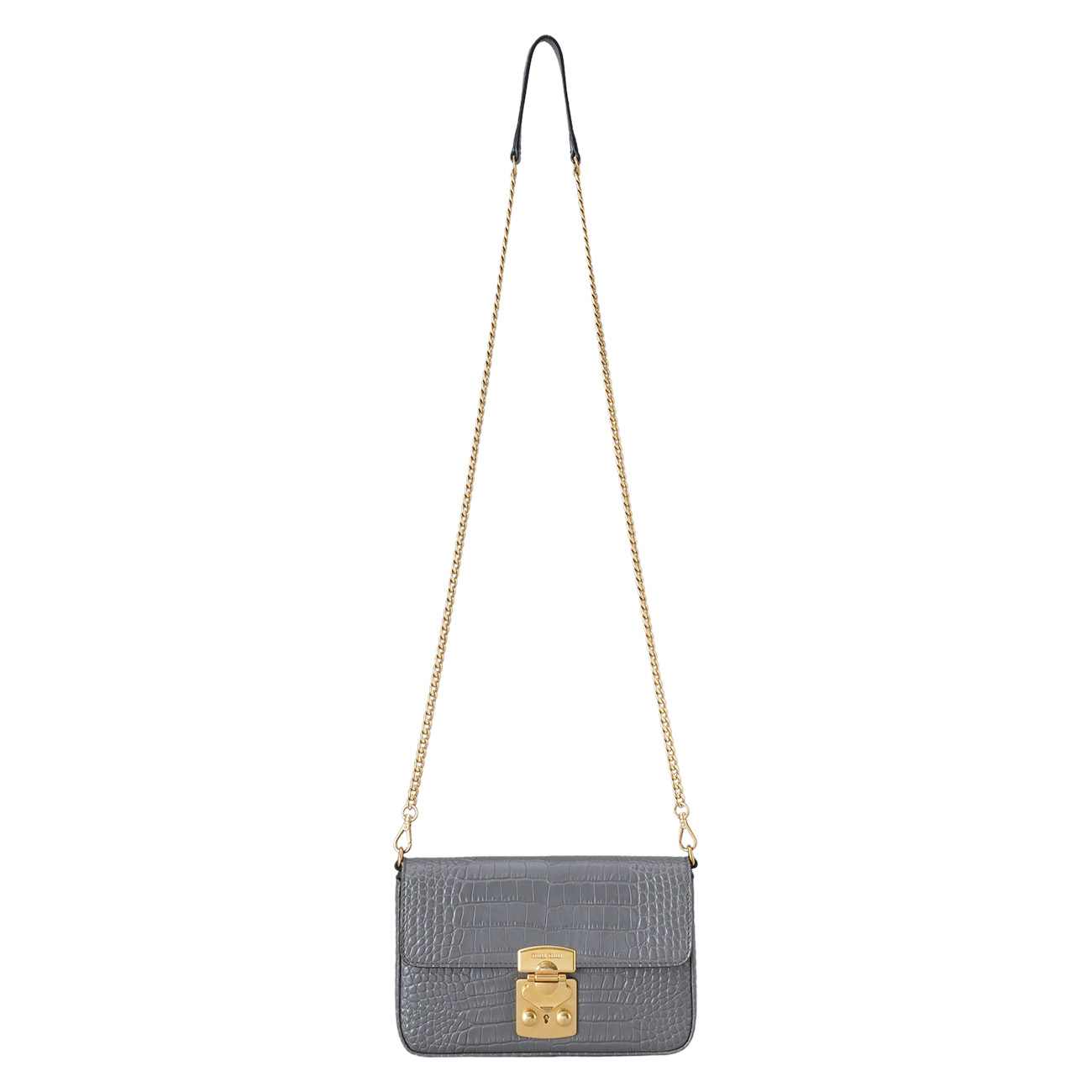 MIU MIU(USED)미우미우 5BH148 크록스타일 체인숄더백